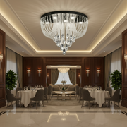 MAGE Lampadario LED in Cristallo Eleganza, 26W, Luce Calda/Neutra/Fredda, Diametro 50cm, Cromo Lucido