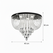 Lampadario LED Crystal MAGE Nobile, 22W, Luce Calda/Neutra/Fredda, Diametro 40cm, Cromo Lucido