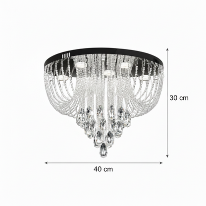 Lampadario LED Crystal MAGE Nobile, 22W, Luce Calda/Neutra/Fredda, Diametro 40cm, Cromo Lucido