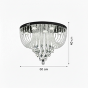 MAGE Lampadario LED in Cristallo Eleganza, 26W, Luce Calda/Neutra/Fredda, Diametro 50cm, Cromo Lucido