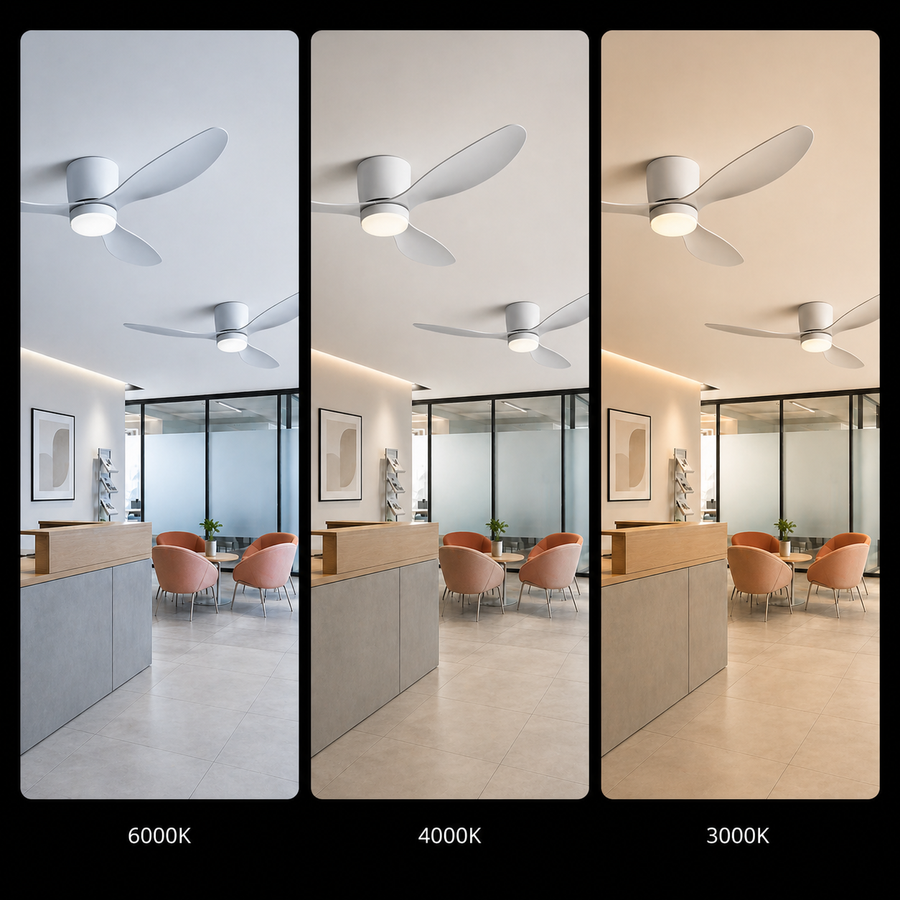 VENTIS Lampadario LED Fan con telecomando, 21 W, D80 cm, Luce fredda/neutra/calda, metallo e plastica, bianco