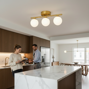Lampadario in cristallo ORI, 46cm, 3xG9, Globi, Oro