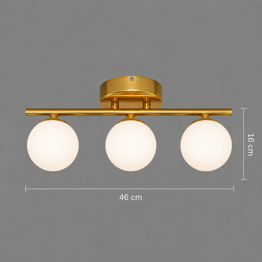 Lampadario in cristallo ORI, 46cm, 3xG9, Globi, Oro