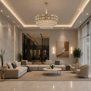 Lampadario in cristallo LUCENT Regalis 22xE14, D80 cm, Oro, Altezza regolabile, Metallo e cristallo