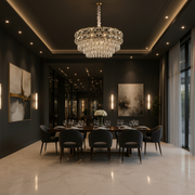 Lampadario in cristallo LUCENT Regalis 22xE14, D80 cm, Oro, Altezza regolabile, Metallo e cristallo
