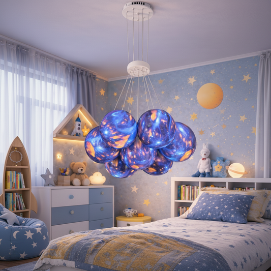 Lampadario per bambini PLANETE, 7xE27, D30 cm, Metallo, Multicolor Lampadari per bambini Titolo predefinito Alessandro Design
