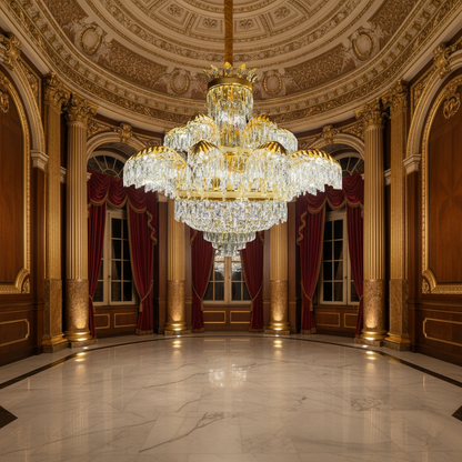 Lampadario in Cristallo PALACE Supremo 29xG9, D115cm, Oro Lucido, Altezza Regolabile, Metallo e Cristallo Lampadari in Cristallo Titolo predefinito Alessandro Design