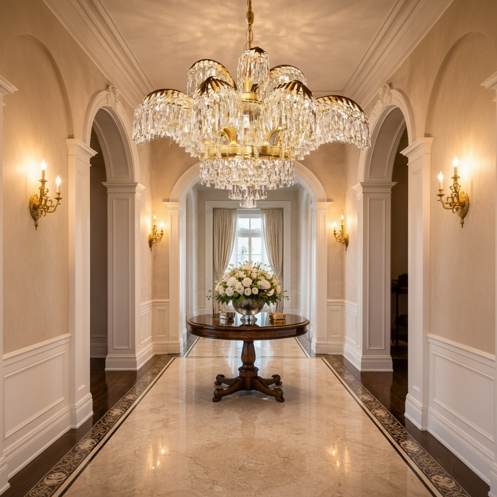 Lampadario in Cristallo PALACE Imperio, 15 Bracci, 22xG9, D98cm, Oro Lucido, Altezza Regolabile, Metallo e Cristallo Lampadari in Cristallo Titolo predefinito Alessandro Design