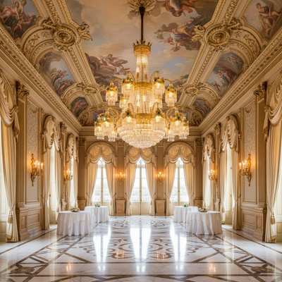 Lampadario in Cristallo, 31xE14, Diametro 115cm, Altezza 130cm, Oro Lucido, Altezza Regolabile, Design Elegante