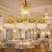 Lampadario in cristallo 16xE14, D92cm, Oro lucido, Altezza regolabile, Metallo e cristallo Lampadari in cristallo Titolo predefinito Alessandro Design