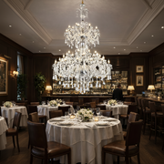 Lampadario in cristallo, 55xE14, diametro 145 cm, altezza 230 cm, argento, altezza regolabile, design elegante Lampadari in cristallo Titolo predefinito Alessandro Design