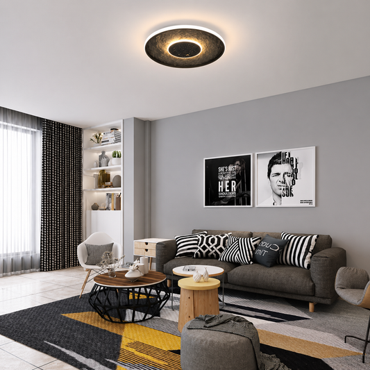 Lampadario LED con Telecomando LT656BK, 3000/4000/6000K, Ø40,5,46W, Nero Lampadari LED con Telecomando Titolo predefinito Alessandro Design