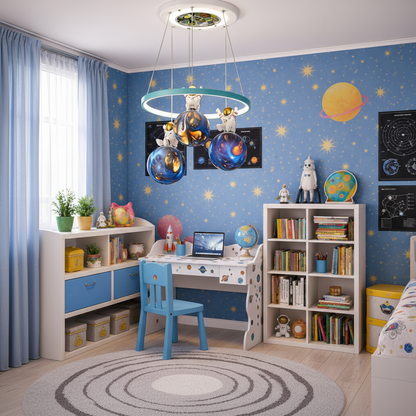 Lampadario LED ASTRONAUT 35W, 3xE27, Luce Fredda/Calda/Neutra, Bianco Lampadari per bambini Titolo predefinito Alessandro Design