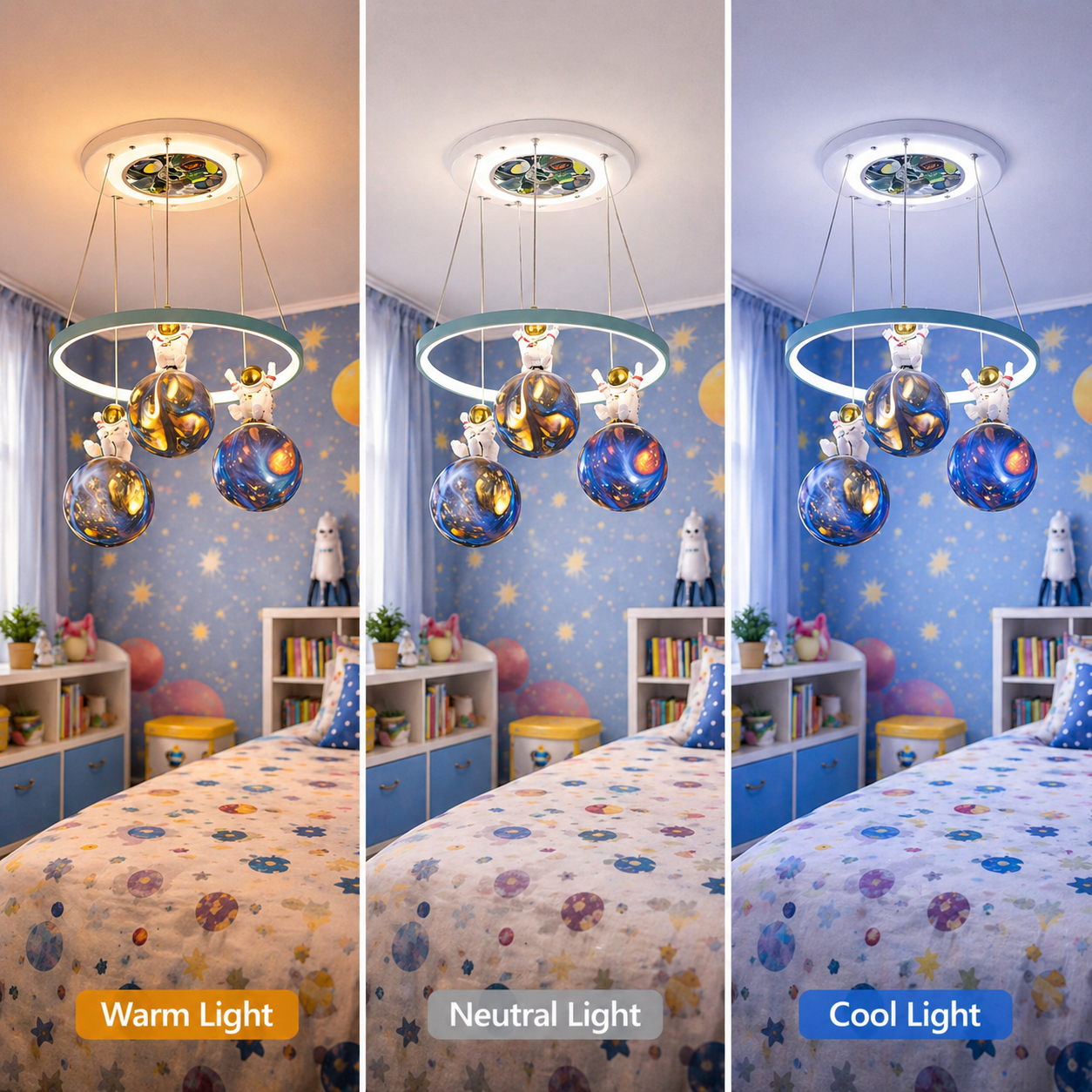 Lampadario LED ASTRONAUT 35W, 3xE27, Luce Fredda/Calda/Neutra, Bianco Lampadari per bambini Titolo predefinito Alessandro Design