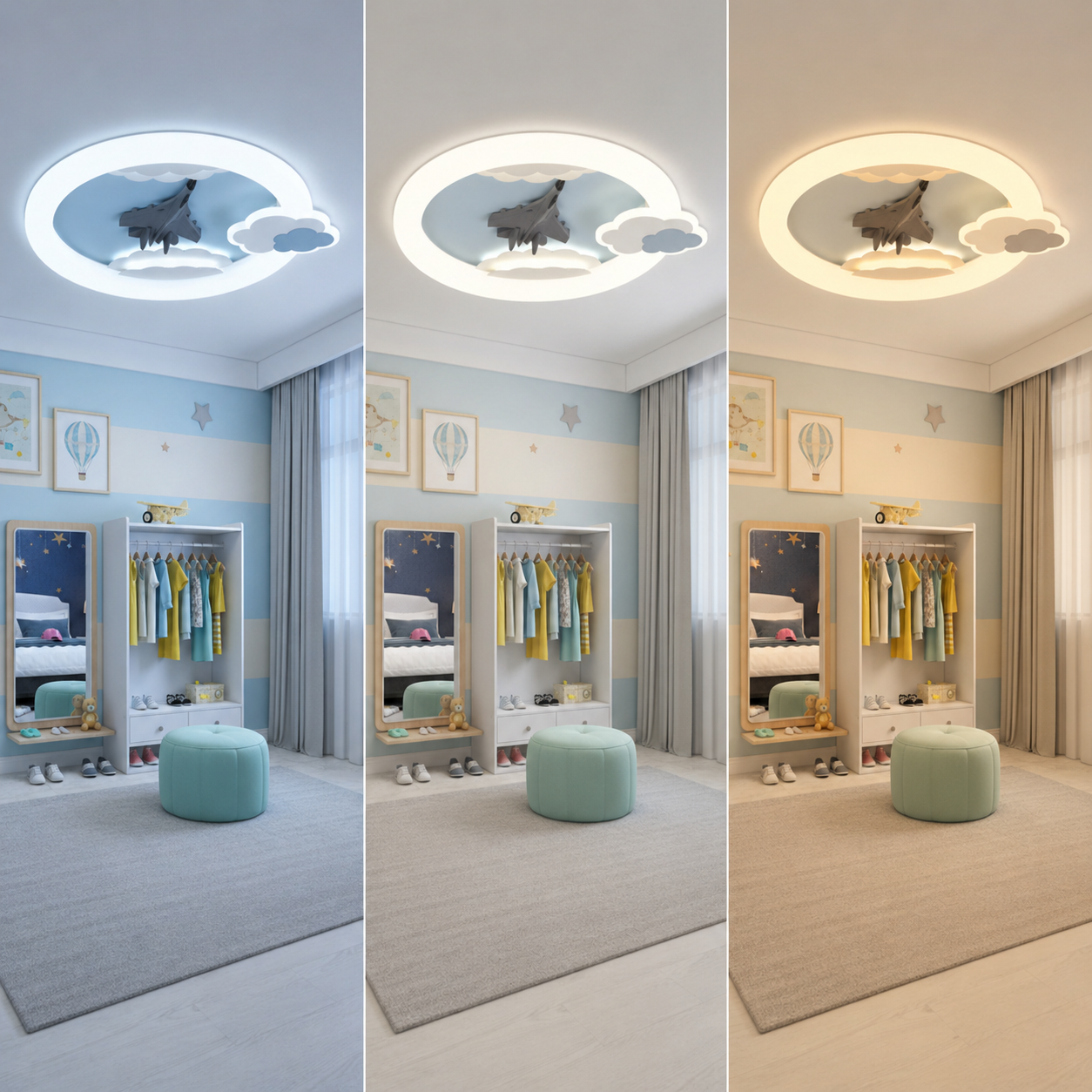 Lampadario a LED con telecomando 72W, Diametro 50cm, Luce Fredda/Calda/Neutra, Lampadario a LED Blu con telecomando Titolo predefinito Alessandro Design