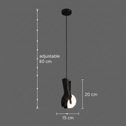 Lampadario RUKI, 15x20cm, 1xG9, Vetro e Resina, Nero
