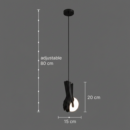 Lampadario RUKI, 15x20cm, 1xG9, Vetro e Resina, Nero