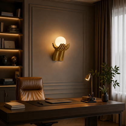 Lampada decorativa da parete RUKI, 30x20cm, 1xG9, Vetro e Resina, Oro