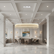 VOLNA Grande Regalis Lampadario in Cristallo, 128W, 80x25cm, Luce Calda/Neutra/Fredda, Bianco, Metallo e Cristallo