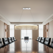 VOLNA Grande Regalis Lampadario in Cristallo, 128W, 80x25cm, Luce Calda/Neutra/Fredda, Bianco, Metallo e Cristallo