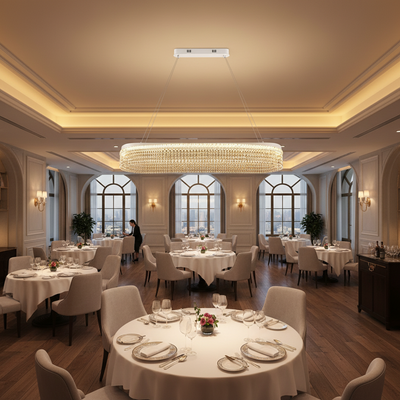 VOLNA Supremo Lampadario in Cristallo, 128W, 100x30cm, Luce Calda/Neutra/Fredda, Bianco, Metallo e Cristallo