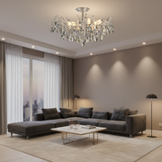 Lampadario in cristallo REINA Magno, 6xE14, D60cm, Cromo Lucido, Metallo e Cristallo