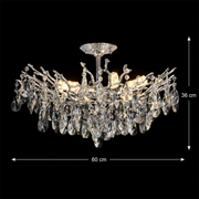 Lampadario in cristallo REINA Magno, 6xE14, D60cm, Cromo Lucido, Metallo e Cristallo