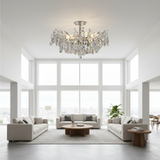 Lampadario in cristallo REINA Magno, 6xE14, D60cm, Cromo Lucido, Metallo e Cristallo
