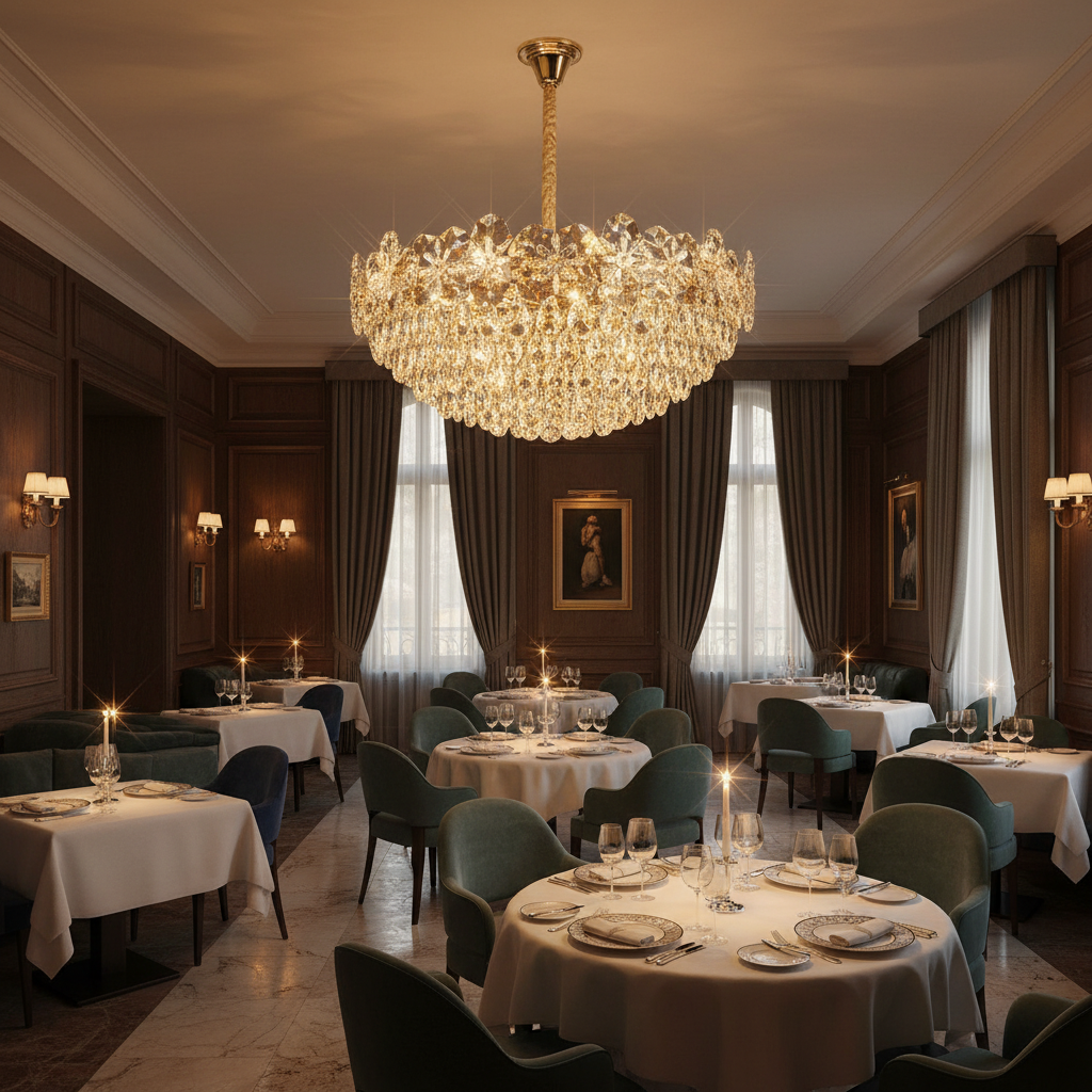 Lampadario in Cristallo JARDIN Regalis 24xE14, Diametro 80cm, Altezza 40cm, Oro Lucido, Altezza Regolabile, Design Elegante Lampadario in Cristallo Titolo predefinito Alessandro Design