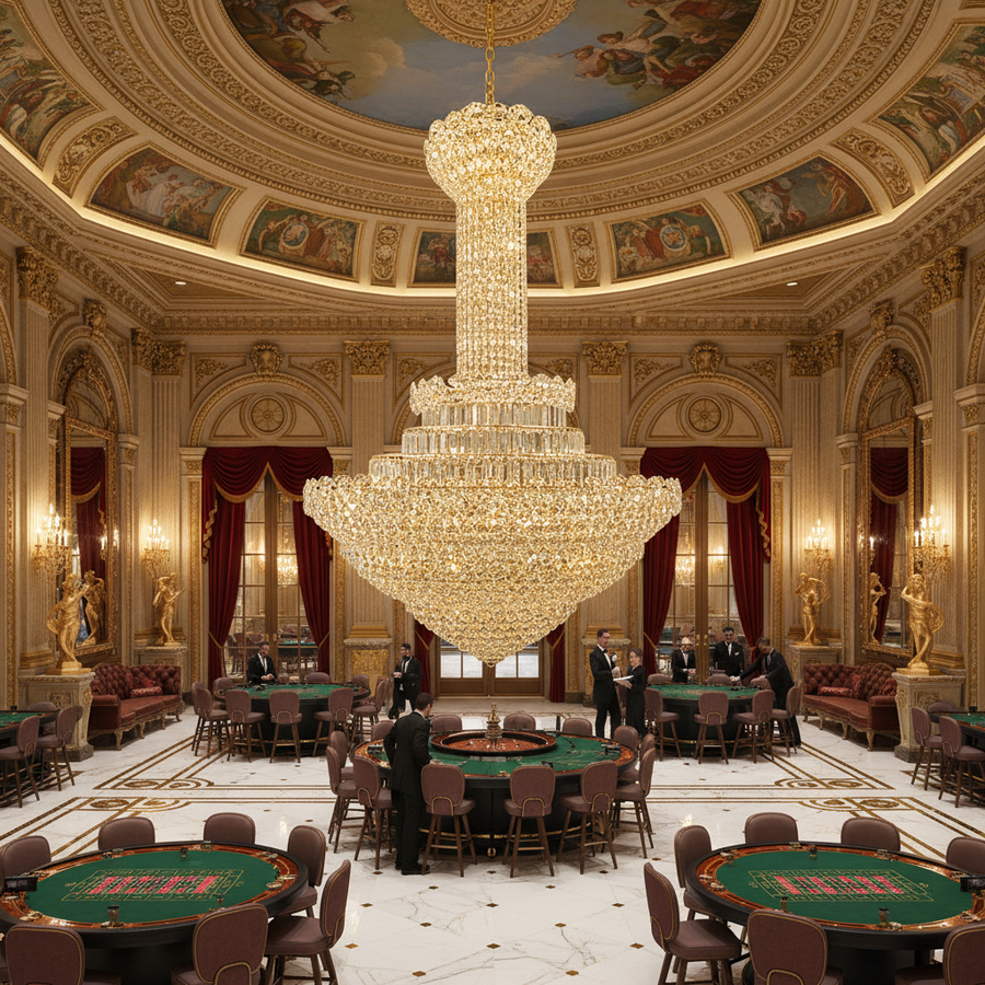 Lampadario in Cristallo PALAIS Grande 65xE14, Diametro 150cm, Altezza 240cm, Oro Lucido, Altezza Regolabile, Design Elegante Lampadario in Cristallo Titolo predefinito Alessandro Design