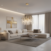 Lampadario di cristallo ARBUS Elegance, Φ50cm, 6xE14, oro, metallo e cristallo