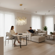 Lampadario di cristallo ARBUS Elegance, Φ50cm, 6xE14, oro, metallo e cristallo