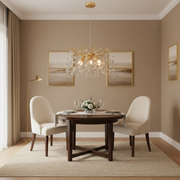 Lampadario di cristallo LEAF Elegance, Φ50cm, 6xE14, oro, metallo e cristallo