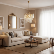Lampadario di cristallo TWEEZE Elegance, Φ50 cm, 9xE14, oro, metallo e cristallo