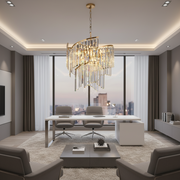 Lampadario di cristallo TWEEZE Elegance, Φ50 cm, 9xE14, oro, metallo e cristallo