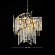 Lampadario di cristallo TWEEZE Elegance, Φ50 cm, 9xE14, oro, metallo e cristallo