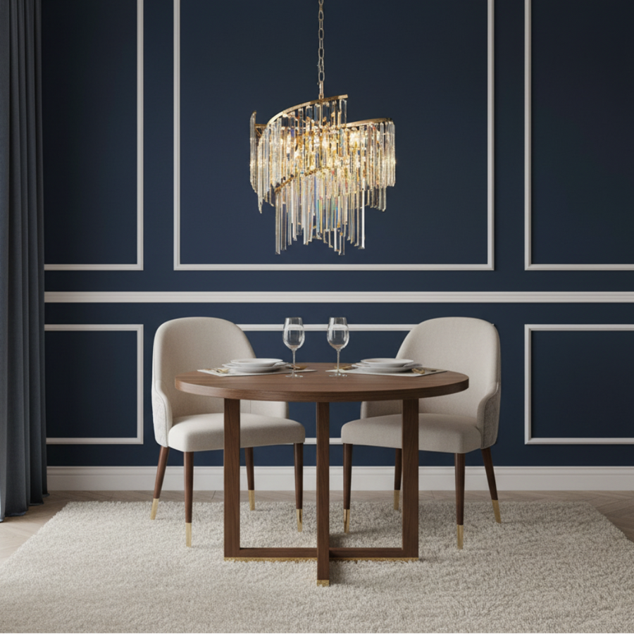Lampadario di cristallo TWEEZE Elegance, Φ50 cm, 9xE14, oro, metallo e cristallo