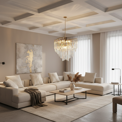 Lampadario in cristallo TWEEZE Magno, Φ60 cm, 12xE14, oro, metallo e cristallo