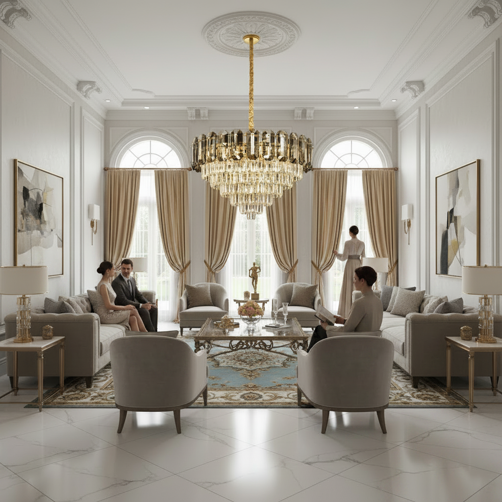 Lampadario in Cristallo AURUM Magno 12xE14, Diametro 60cm, Altezza 40cm, Oro Lucido, Altezza Regolabile, Design Elegante Lampadario in Cristallo Titolo predefinito Alessandro Design
