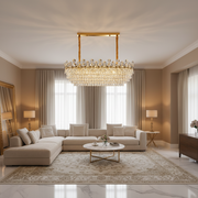 Candelabro in Cristallo ACE Supremo 10xE14, Dimensioni 95x35cm, Altezza 40cm, Oro Lucido, Altezza Regolabile, Design Elegante Candelabro in Cristallo Titolo predefinito Alessandro Design