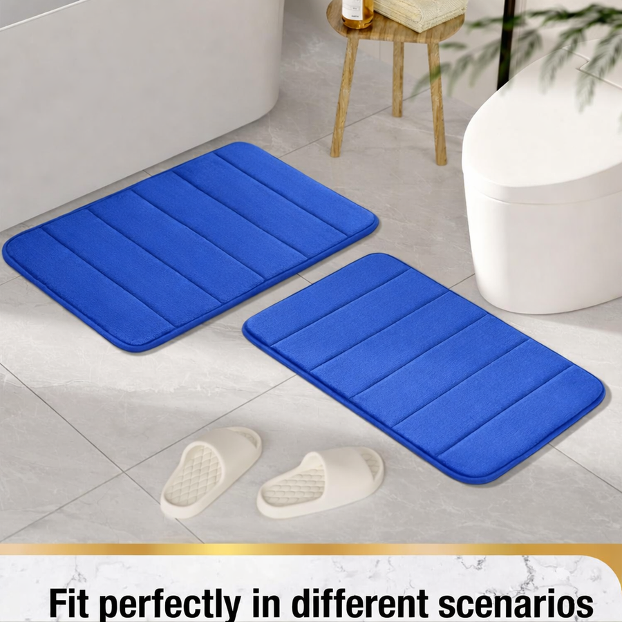 Tappeto Bagno, 50x80 cm, Blu, Antiscivolo, Assorbente Tappetini Bagno Titolo predefinito Alessandro Design