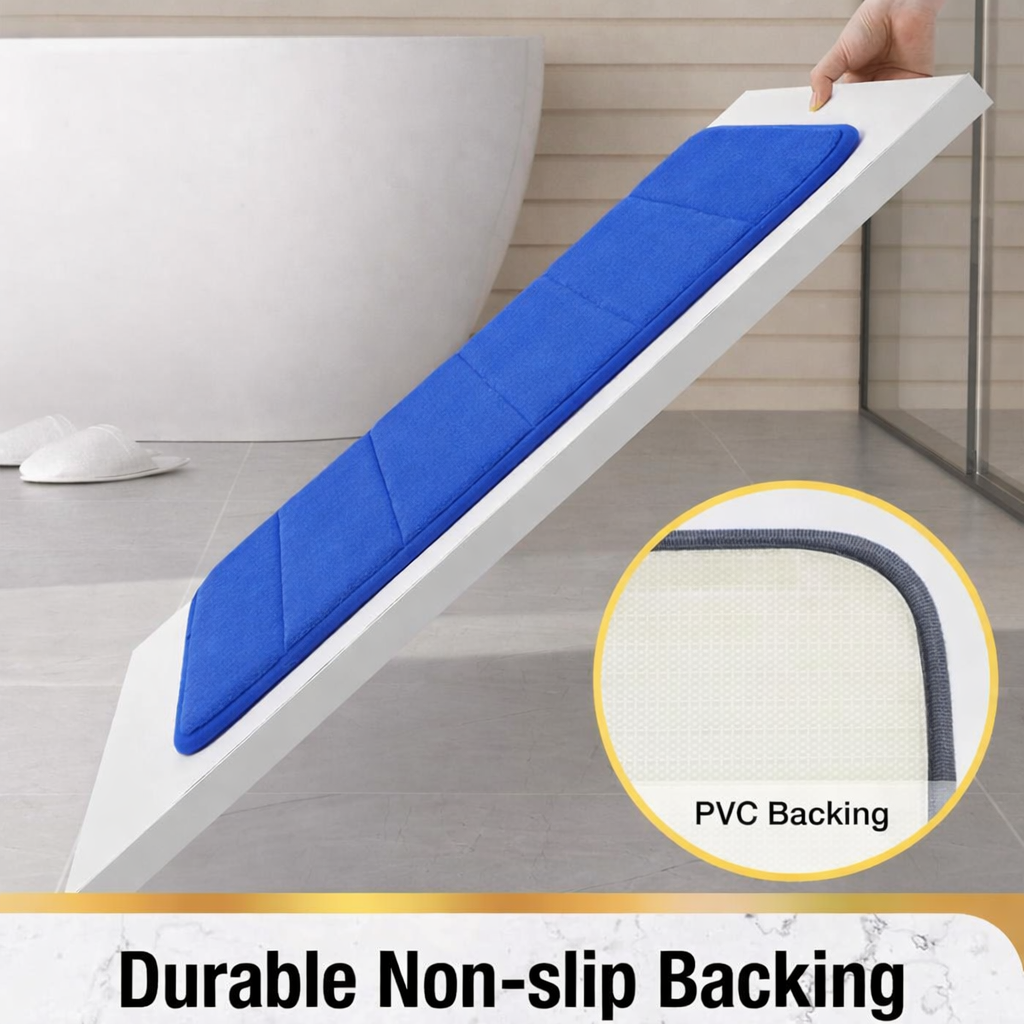 Tappeto Bagno, 50x80 cm, Blu, Antiscivolo, Assorbente Tappetini Bagno Titolo predefinito Alessandro Design