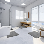 Tappeti da bagno, 80x50 cm / 50x40 cm, Grigio, Antiscivolo, Assorbente, Set di 2 Tappeti da bagno Titolo predefinito Alessandro Design