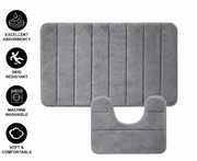Tappeti da bagno, 80x50 cm / 50x40 cm, Grigio, Antiscivolo, Assorbente, Set di 2 Tappeti da bagno Titolo predefinito Alessandro Design