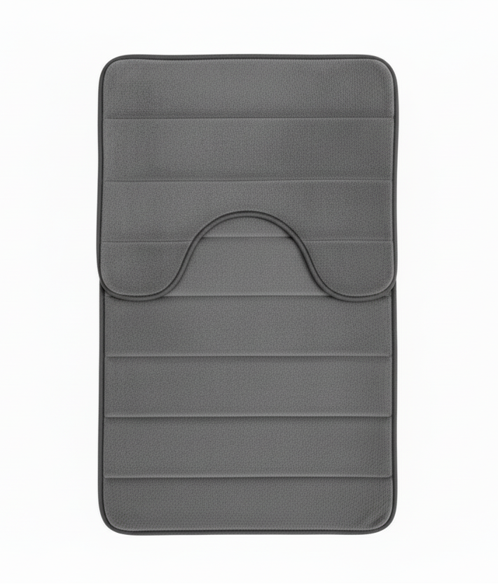 Tappeti da bagno, 80x50 cm / 50x40 cm, Grigio, Antiscivolo, Assorbente, Set di 2 Tappeti da bagno Titolo predefinito Alessandro Design