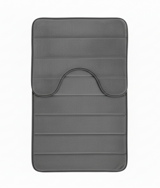 Tappeti da bagno, 80x50 cm / 50x40 cm, Grigio, Antiscivolo, Assorbente, Set di 2 Tappeti da bagno Titolo predefinito Alessandro Design
