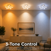 Lampadario LED con telecomando LOTUS 54W, 5 Petali, Luce Fredda/Calda/Neutra, Dimmerabile, Bianco