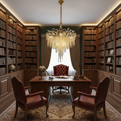 Lampadario in Cristallo BLOSSOM Nobile, 5xE14, 40cm, Oro Lucido, Altezza Regolabile, Metallo e Cristallo Lampadari in Cristallo Titolo predefinito Alessandro Design