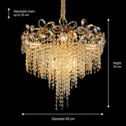 Lampadario in Cristallo BLOSSOM Nobile, 5xE14, 40cm, Oro Lucido, Altezza Regolabile, Metallo e Cristallo Lampadari in Cristallo Titolo predefinito Alessandro Design