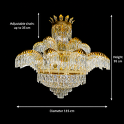 Lampadario in Cristallo PALACE Supremo 29xG9, D115cm, Oro Lucido, Altezza Regolabile, Metallo e Cristallo Lampadari in Cristallo Titolo predefinito Alessandro Design